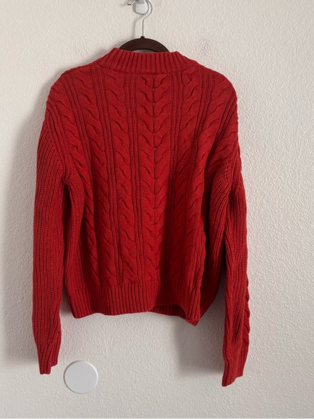 NWOT Pact Women's Size XL Red Organic Cotton Cable Knit Crew Sweater - Picture 5 of 5